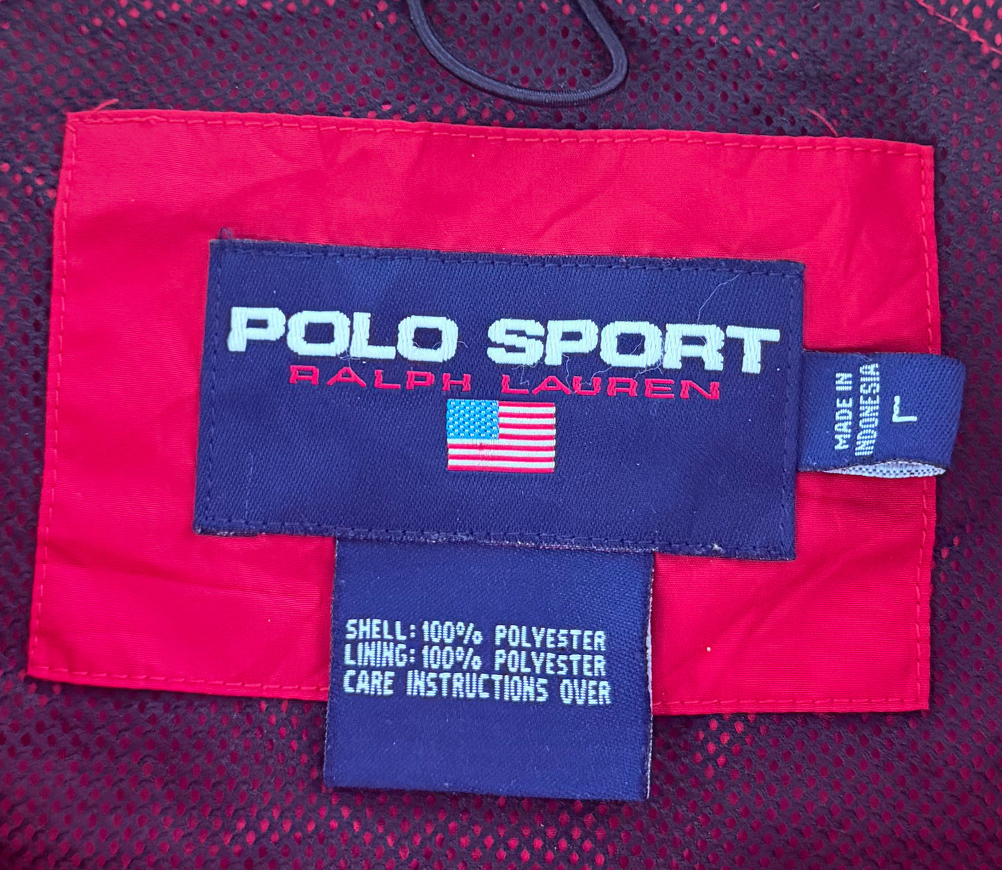 Vintage Ralph Lauren Polo Sport Red Windbreaker Jacket Large
