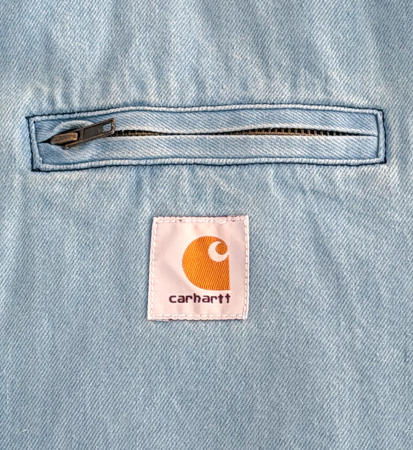Carhartt Blue Canvas Jacket Corduroy Collar, XL
