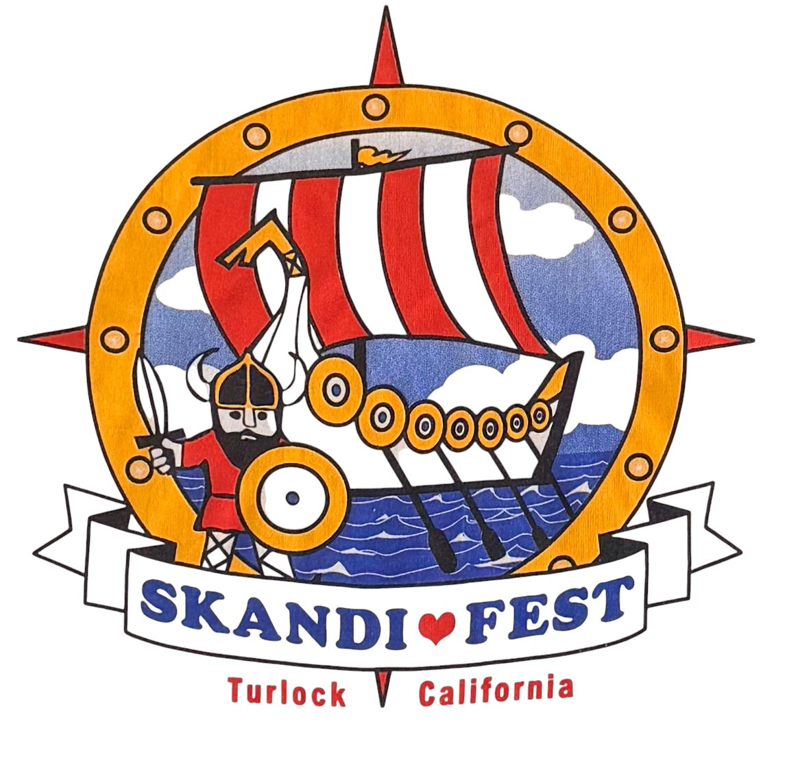 Skandi Fest Turlock California Graphic T-Shirt, XL