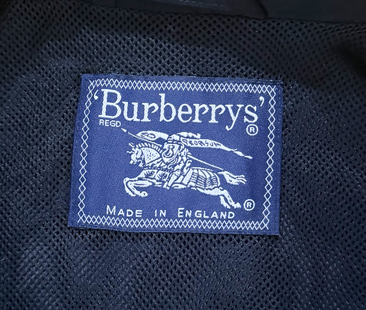 Vintage 90s Burberrys Made In England Black Embroidered Collared Jacket Large