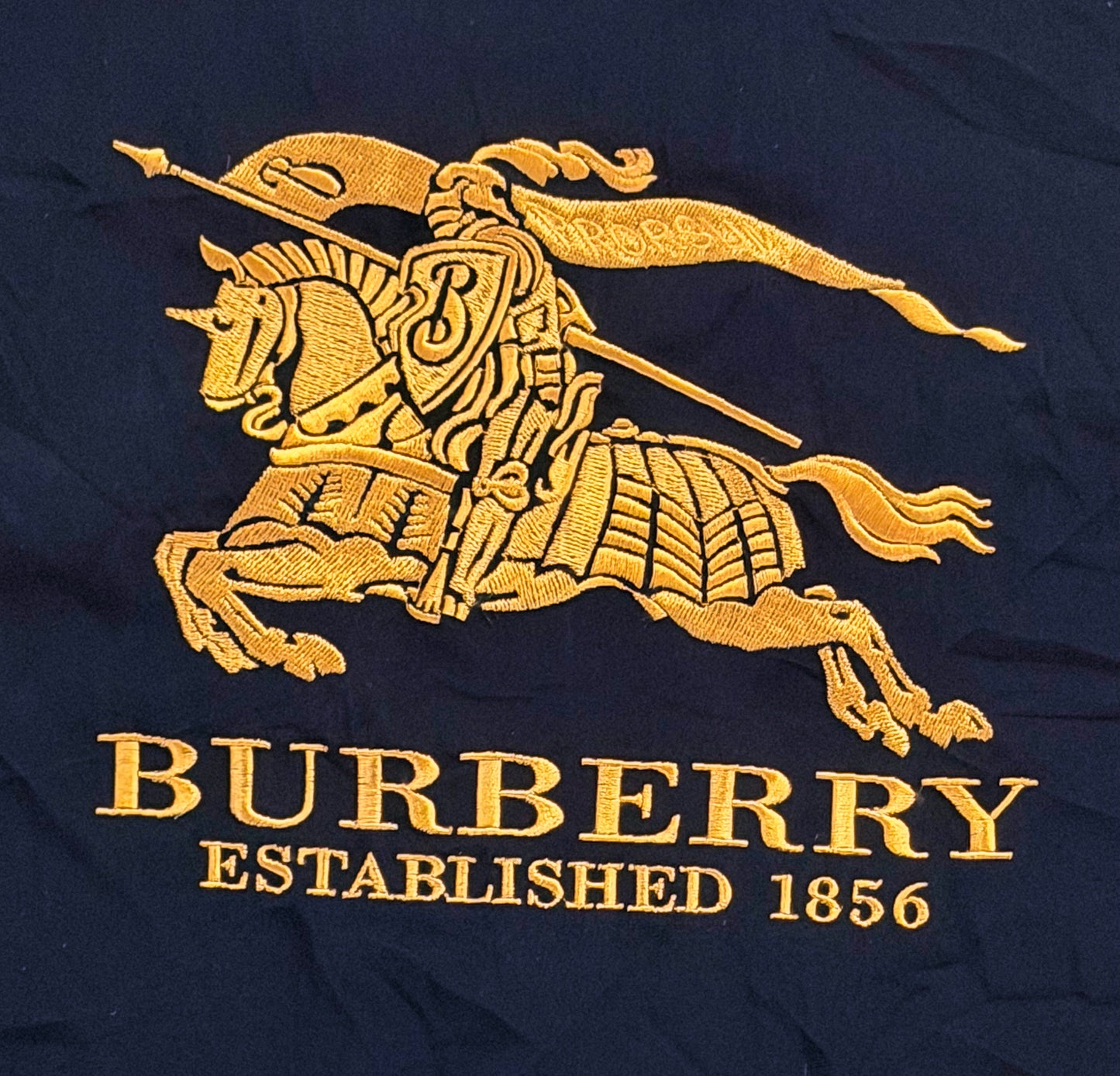 Vintage 90s Burberrys Made In England Black Embroidered Collared Jacket Large