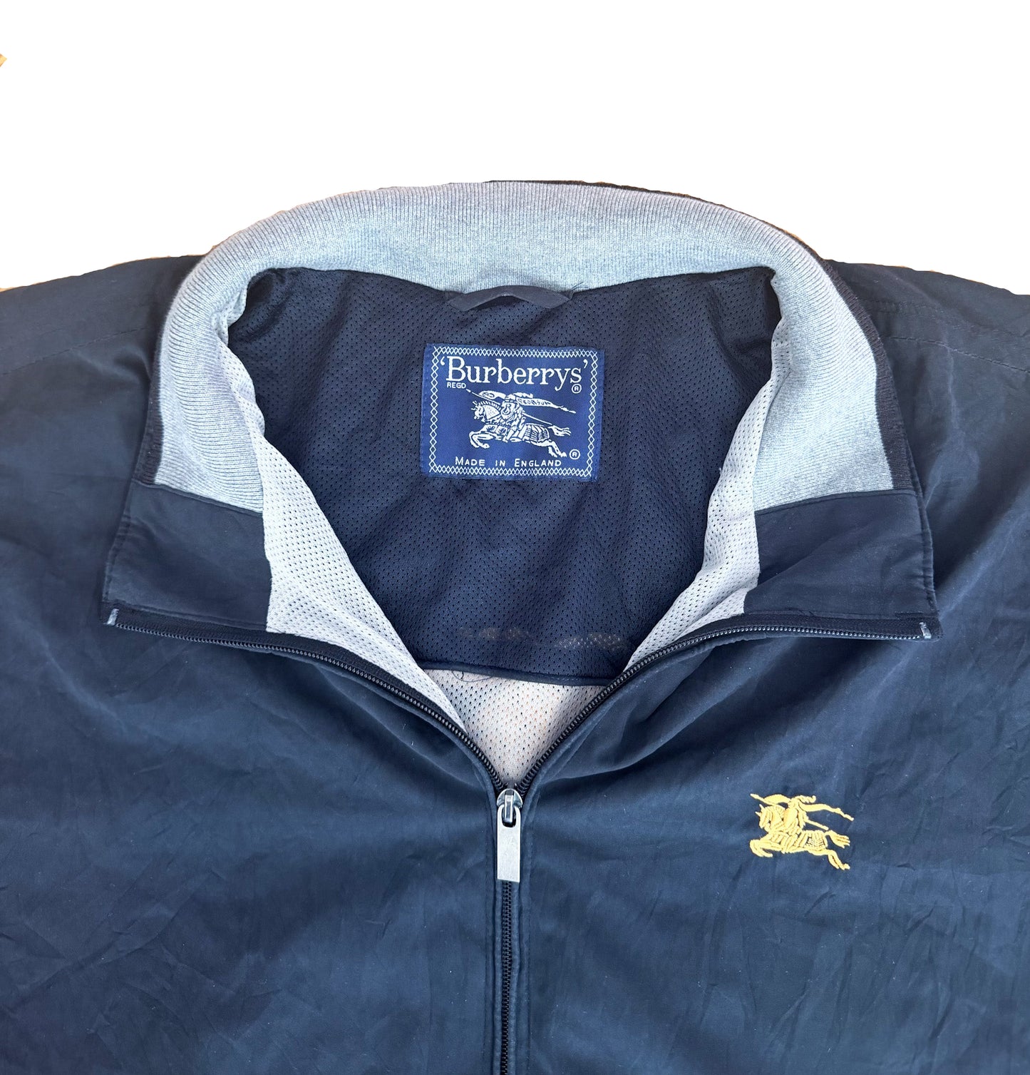 Vintage 90s Burberrys Made In England Embroidered Back Jacket XL