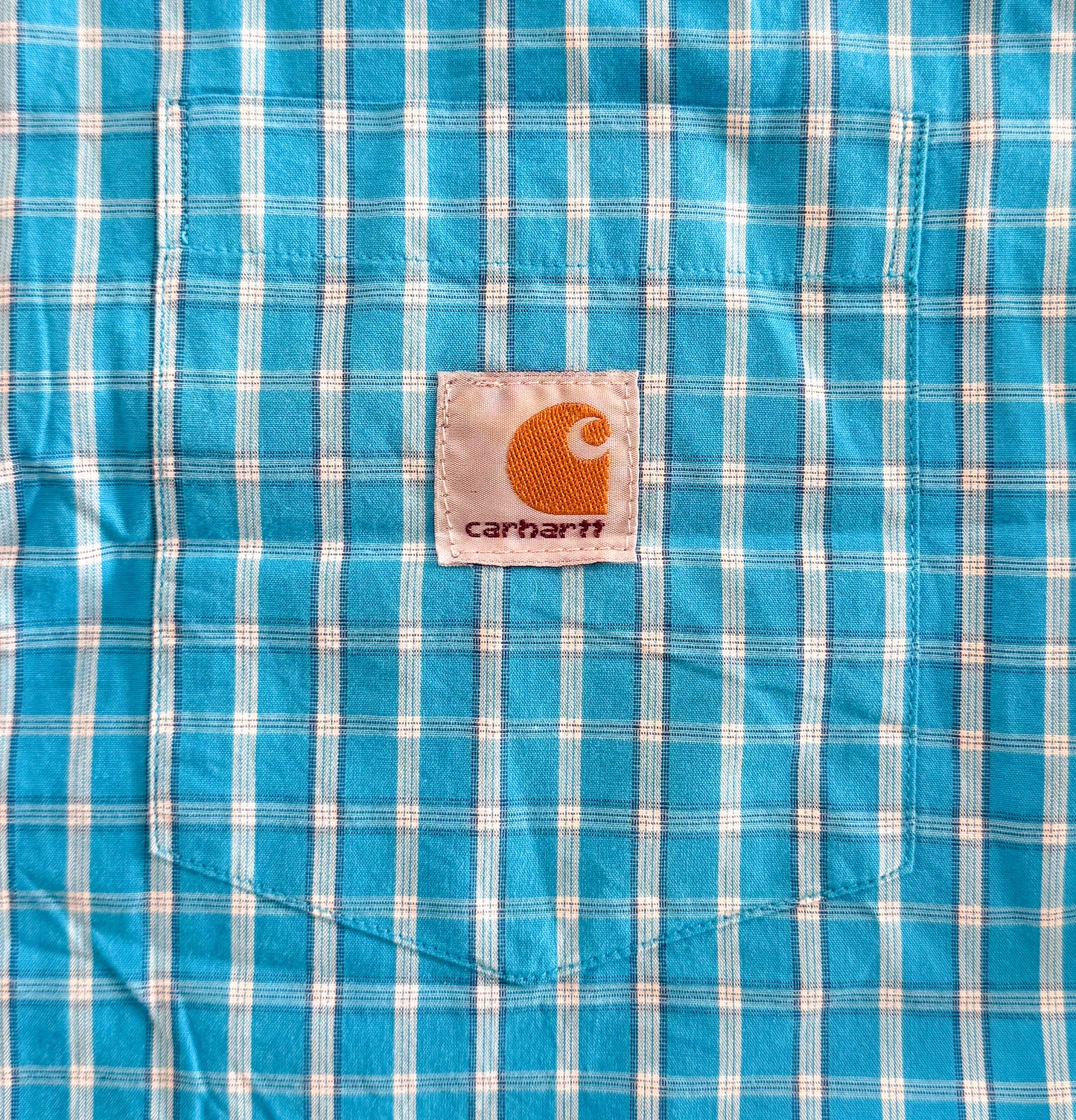 Carhartt Rework Box Fit Plaid Short Sleeve Button Up Workwear Shirt Size Medium