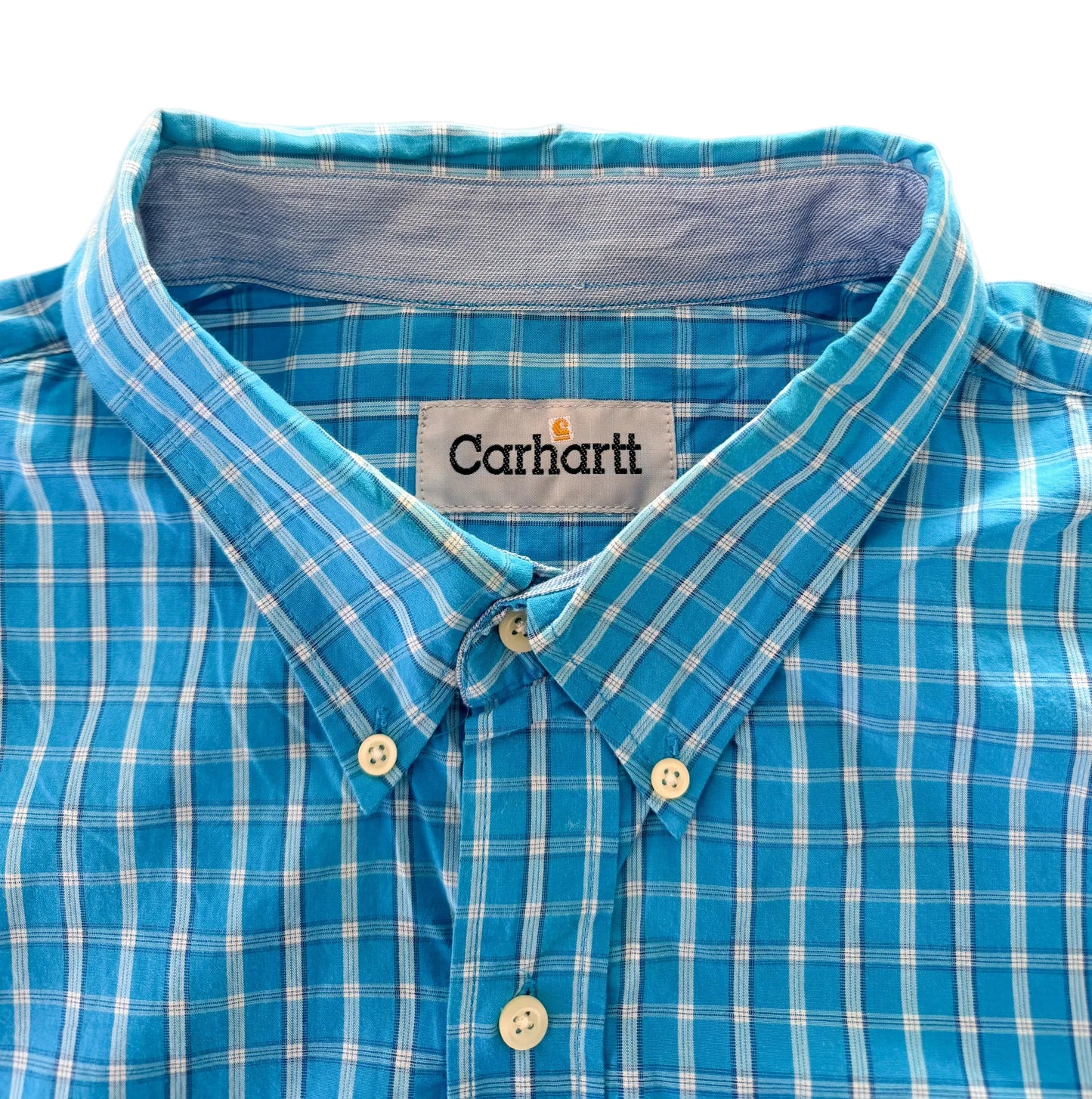 Carhartt Rework Box Fit Plaid Short Sleeve Button Up Workwear Shirt Size Medium