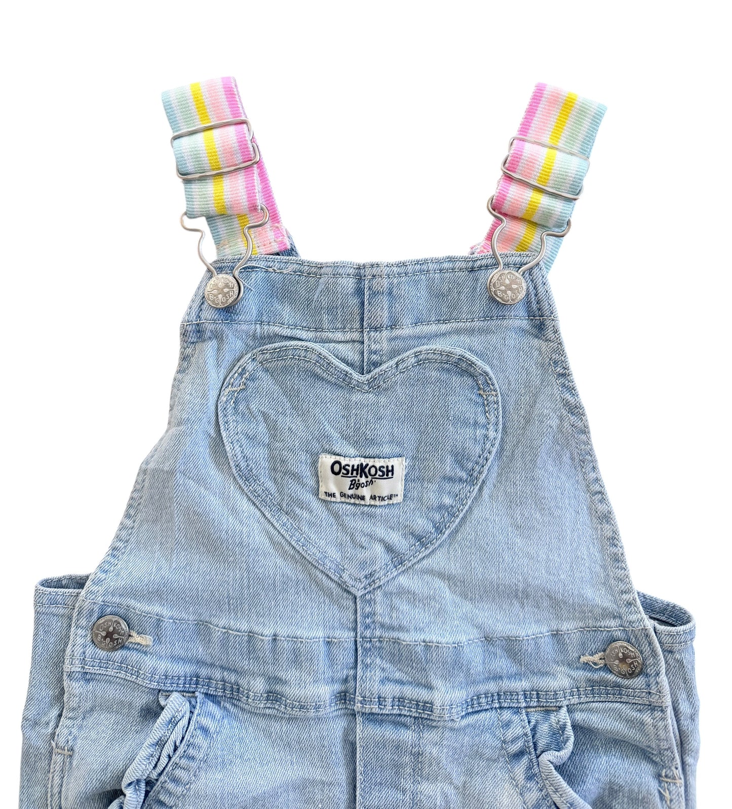Kids OshKosh B'gosh Heart Denim Short Overalls, 18 Months