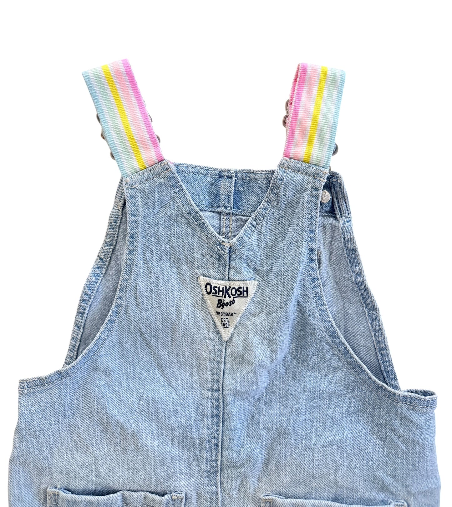 Kids OshKosh B'gosh Heart Denim Short Overalls, 18 Months