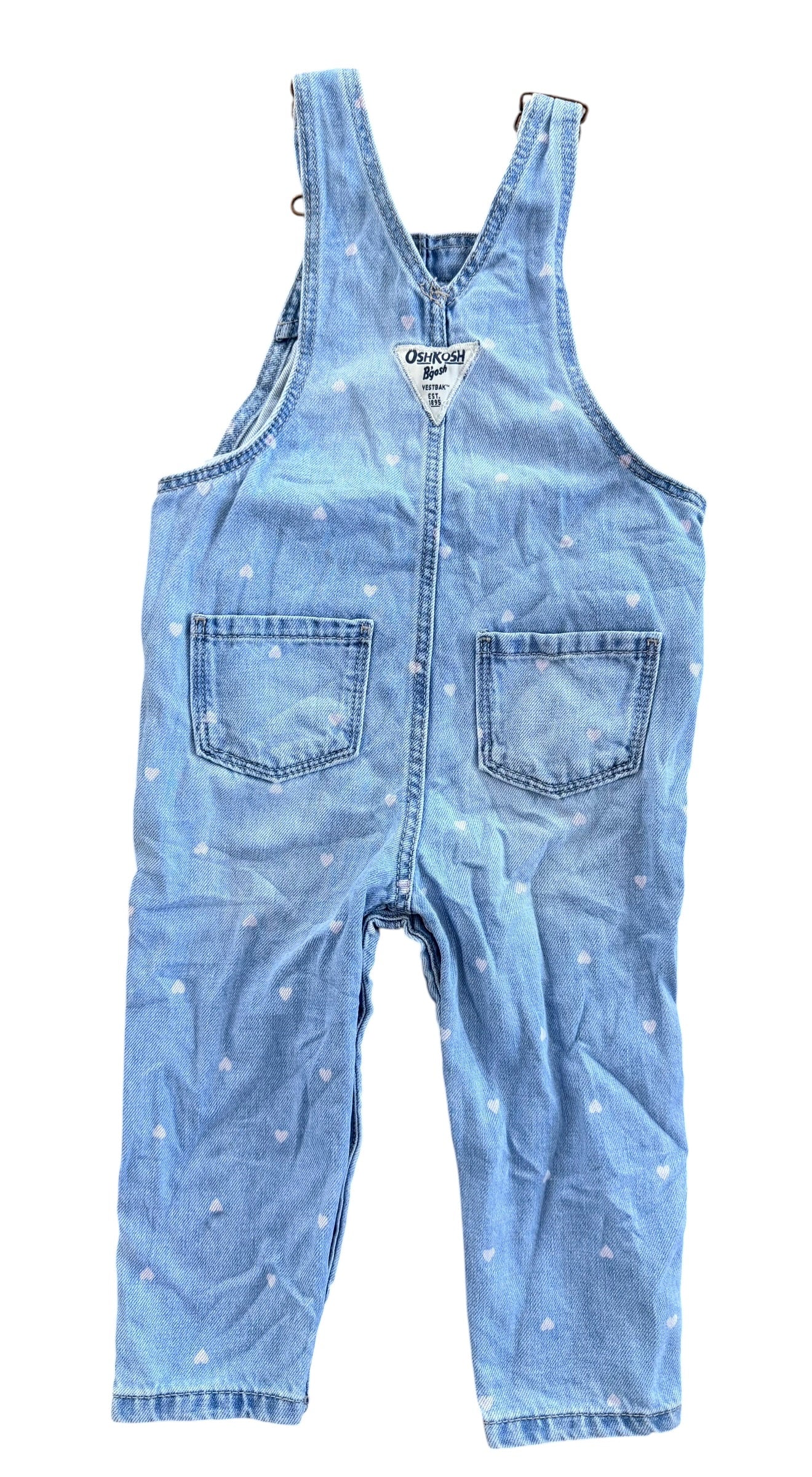 Kids OshKosh B’gosh Heart Print Denim Overalls, 18 Months