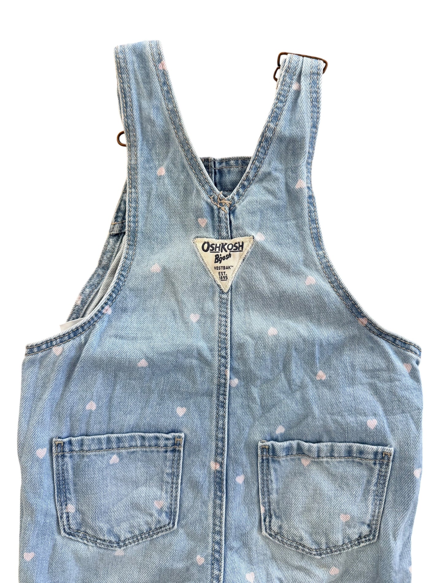 Kids OshKosh B’gosh Heart Print Denim Overalls, 18 Months