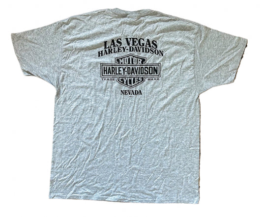 Harley Davidson Las Vegas Nevada Grey Cotton T-shirt 2 XL