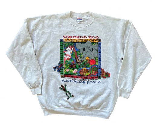 Vintage 1990s San Diego Zoo Australian Koala Print Sweatshirt Large
