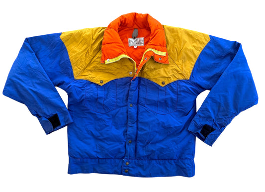 Vintage 1970s Powderhorn Mountaineering Jackson Hole Colour Block Ski Jacket, Large