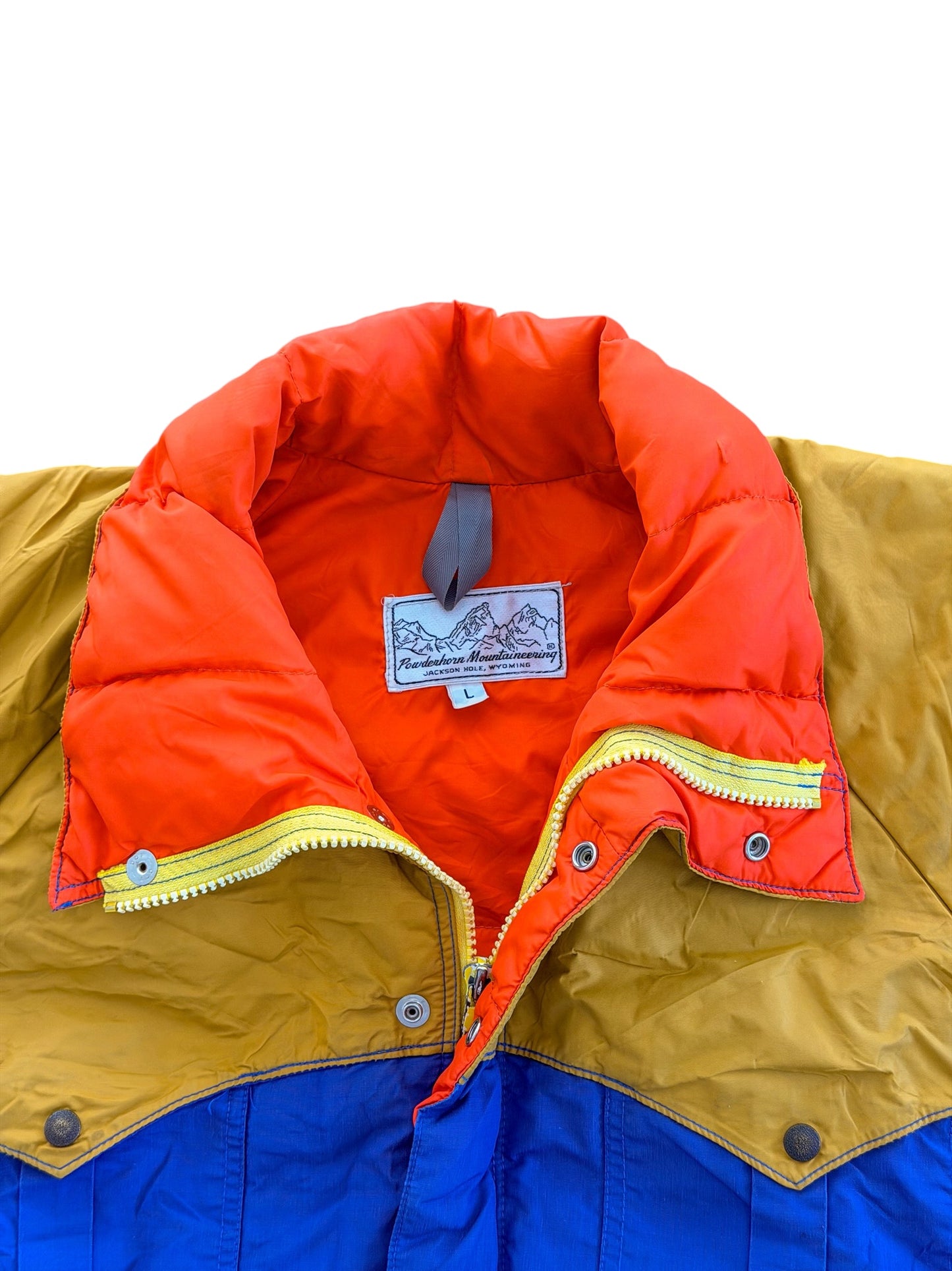 Vintage 1970s Powderhorn Mountaineering Jackson Hole Colour Block Ski Jacket, Large
