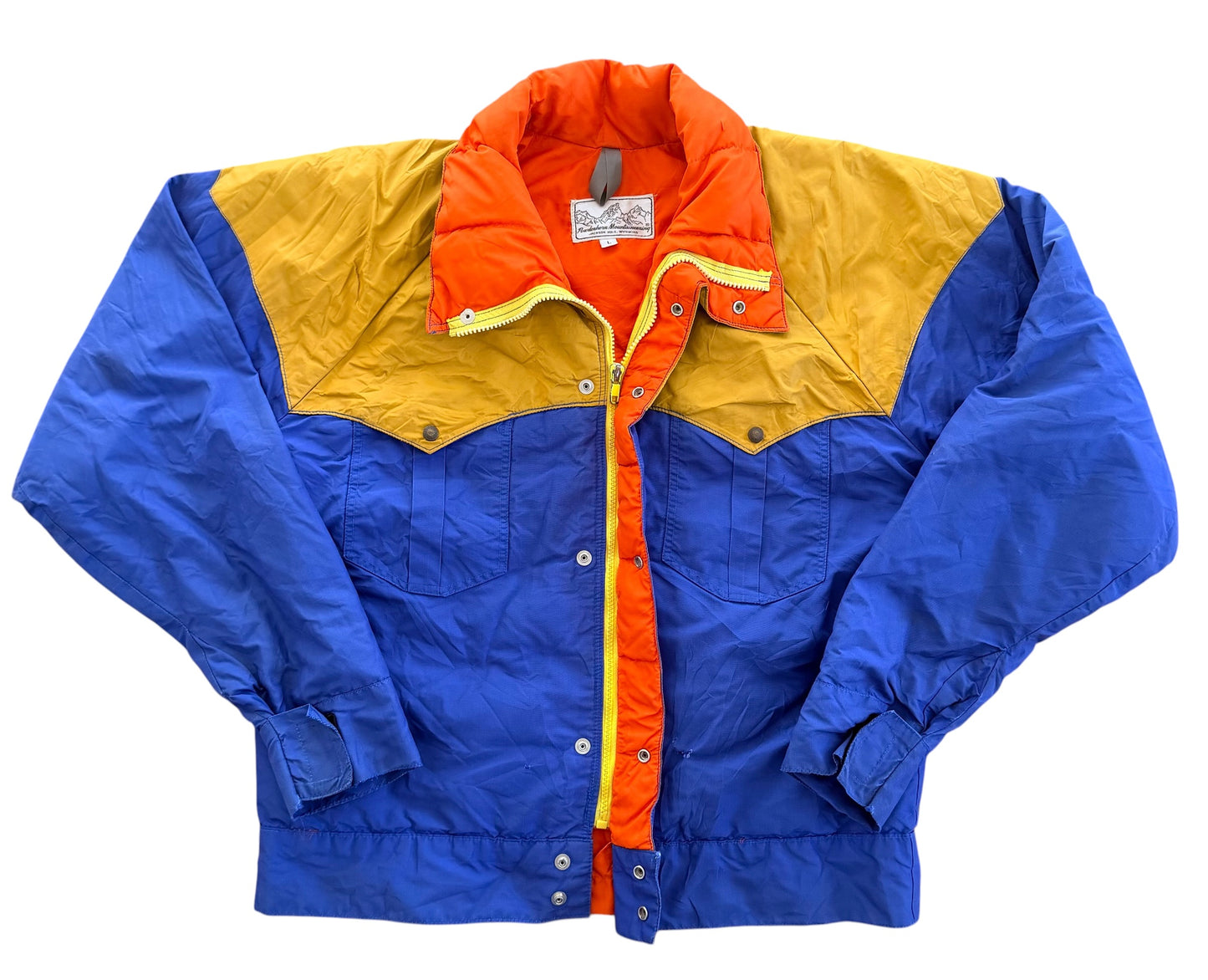 Vintage 1970s Powderhorn Mountaineering Jackson Hole Colour Block Ski Jacket, Large