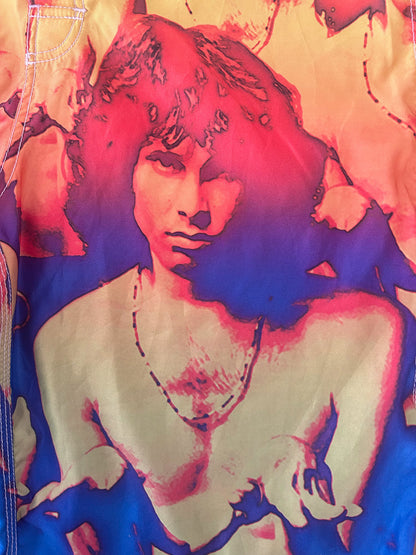 Jim Morrison Print Cargo Pocket Boardshort Mens Small