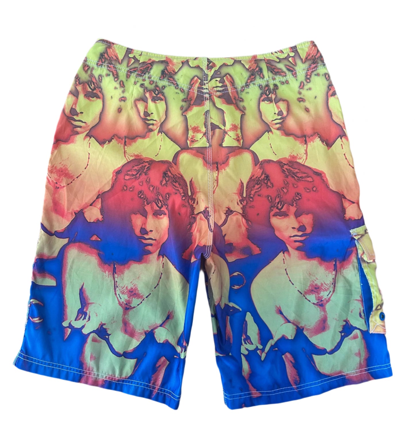 Jim Morrison Print Cargo Pocket Boardshort Mens Small