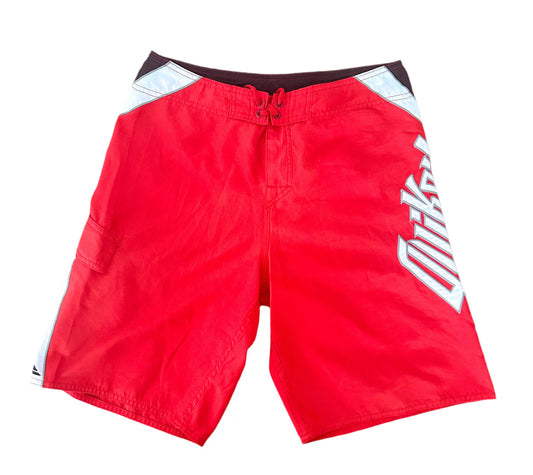 Quicksilver 2000s Vintage Embroidered Red Boardshort Small