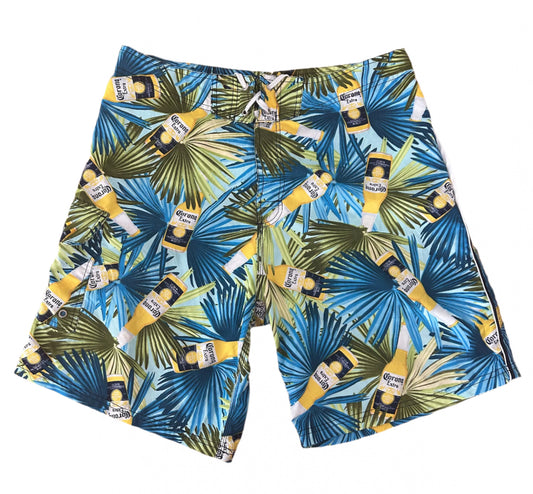 Corona Extra Pattern Tropical Print Cargo Pocket Boardshorts