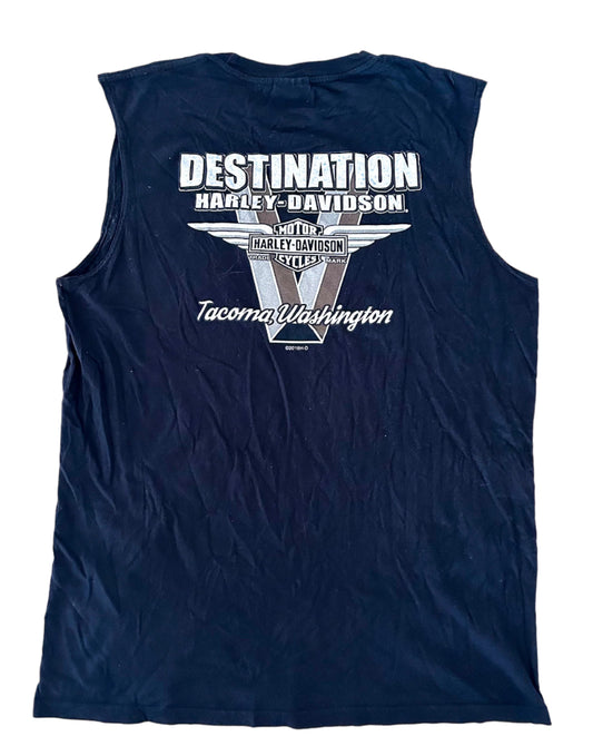 Harley Davidson Sleeveless Tacoma Washington Destination T-shirt XL