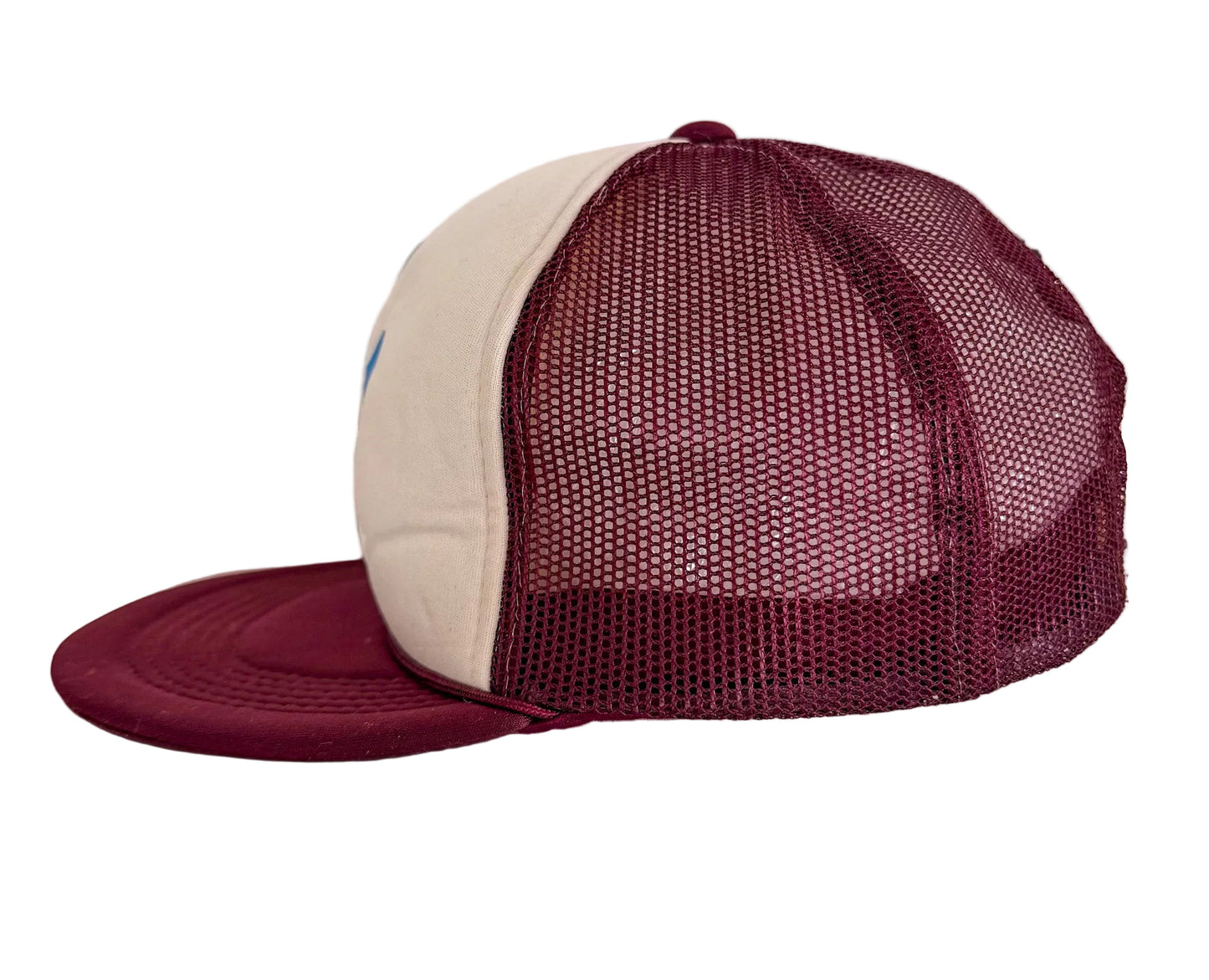 Vintage 90s Windsurfing Graphic Trucker Cap | Burgundy Mesh Snapback