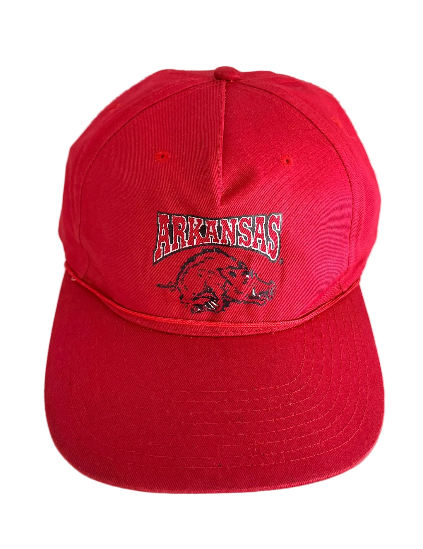 Vintage Arkansas Razorbacks Red Embroidered Snapback Cap