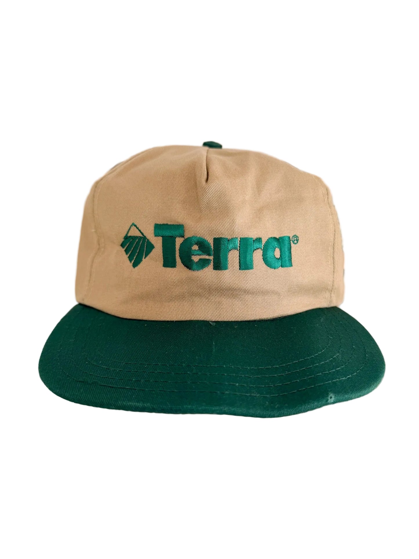 Vintage Terra Embroidered Beige & Green Snapback Cap