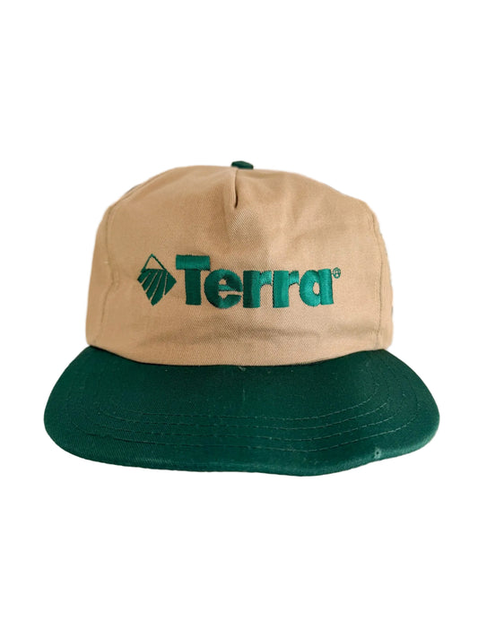 Vintage Terra Embroidered Beige & Green Snapback Cap