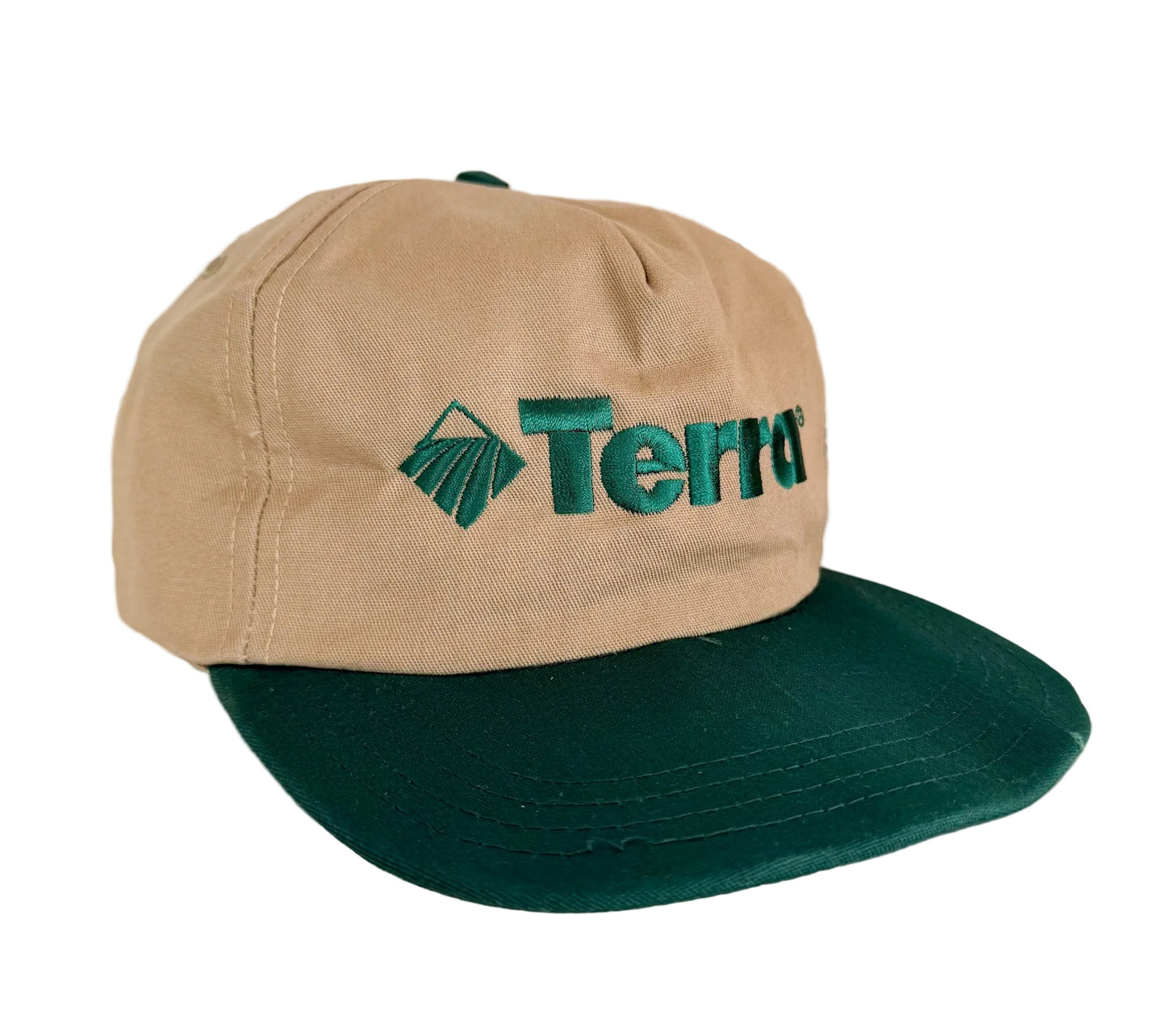 Vintage Terra Embroidered Beige & Green Snapback Cap