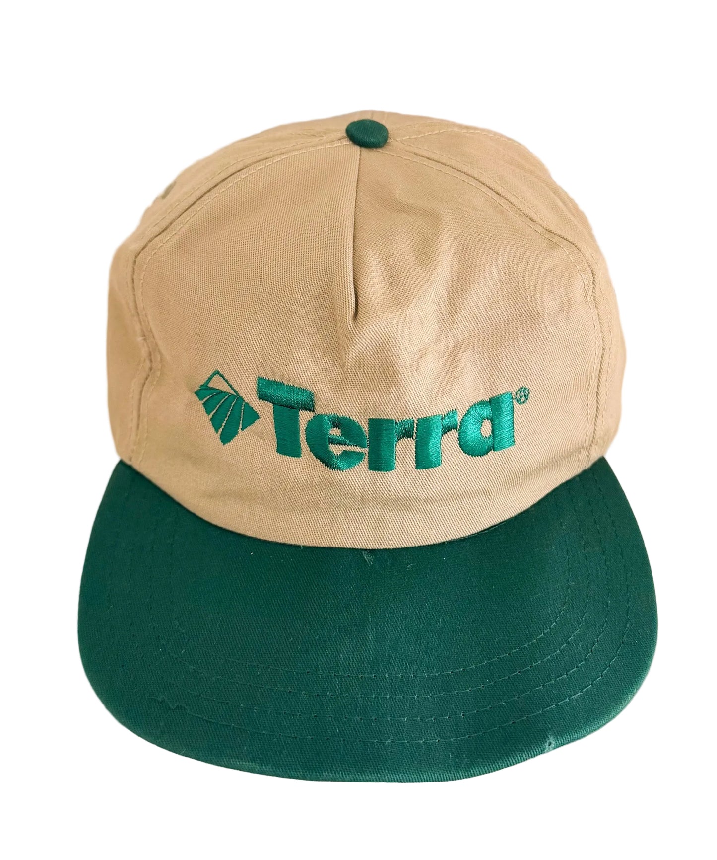 Vintage Terra Embroidered Beige & Green Snapback Cap