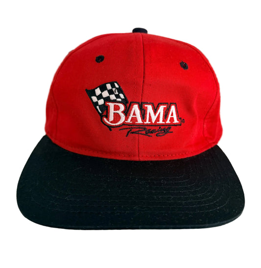 Vintage Alabama “BAMA Racing” Embroidered Red & Black Snapback Cap