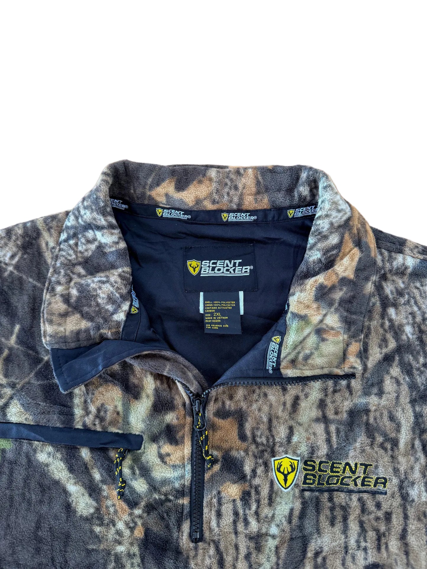 Scent Blocker RealTree Camouflage Quarter Zip Fleece Jacket – 2XL