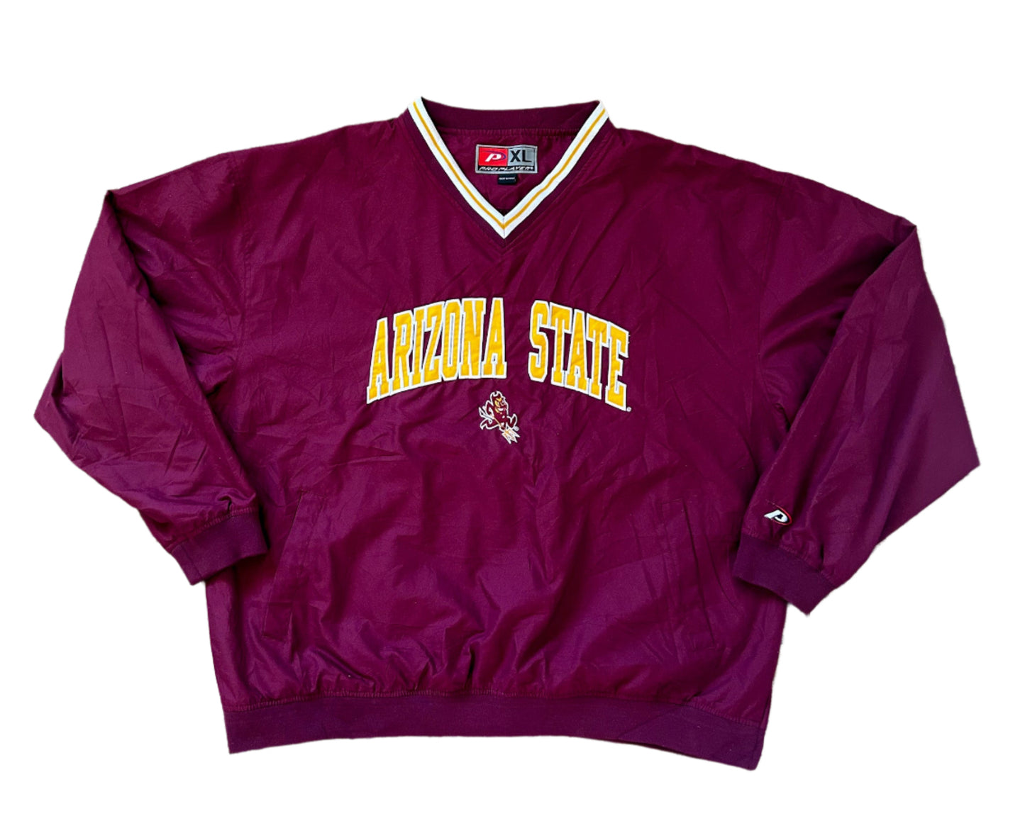 Arizona State Sun Devils College Football Pro Player Embroidered V-Neck Pull Over Jacket XL