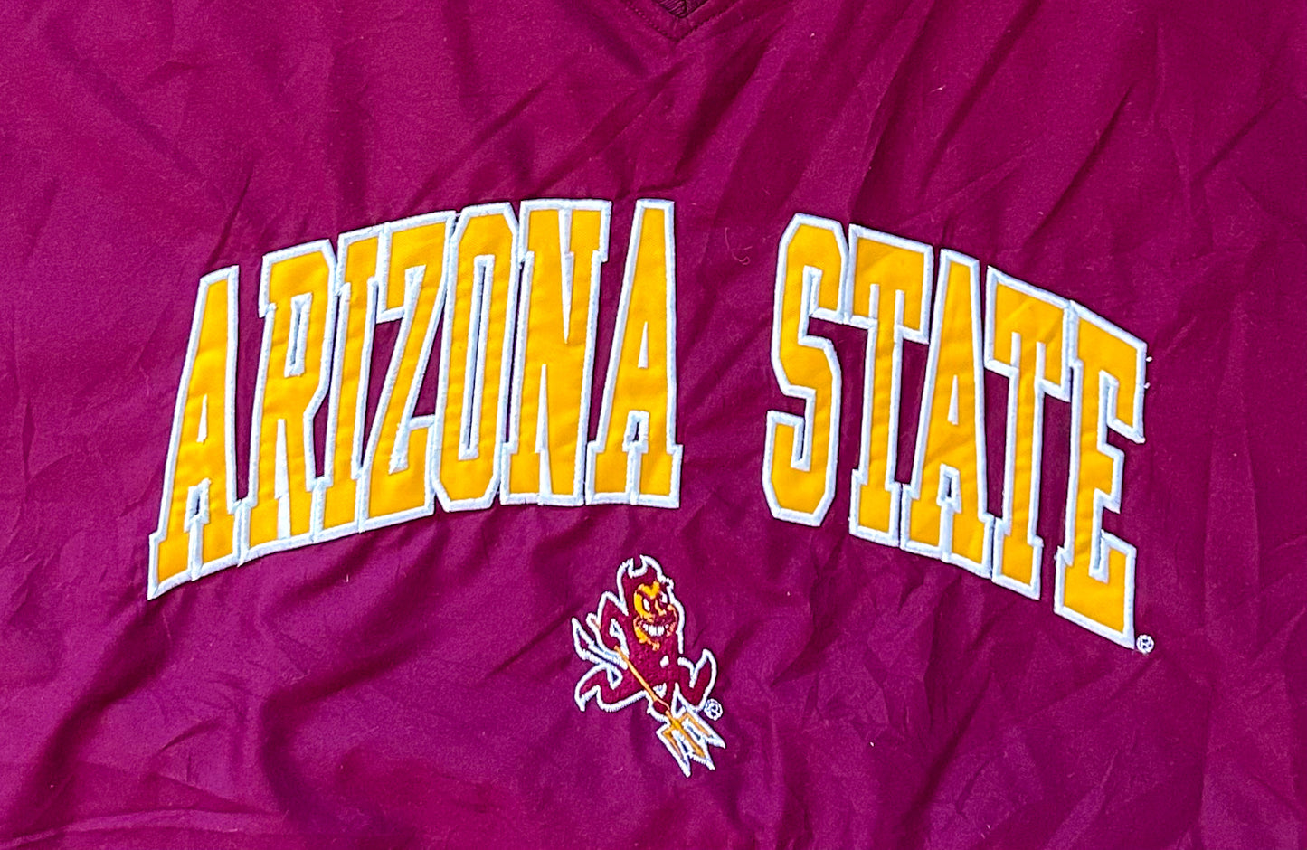 Arizona State Sun Devils College Football Pro Player Embroidered V-Neck Pull Over Jacket XL