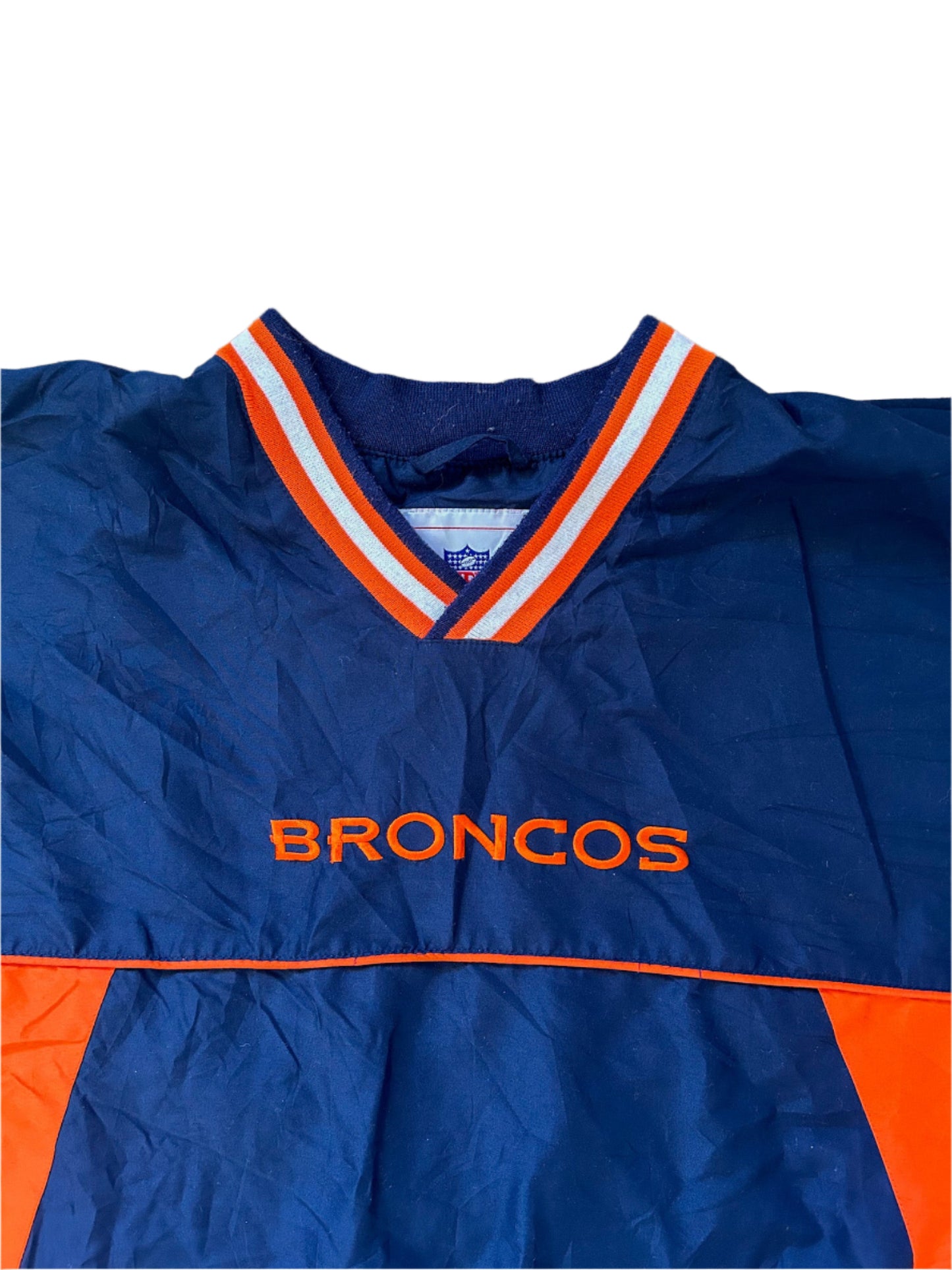 Denver Broncos NFL V-Neck Embroidered Pull Over Jacket Large