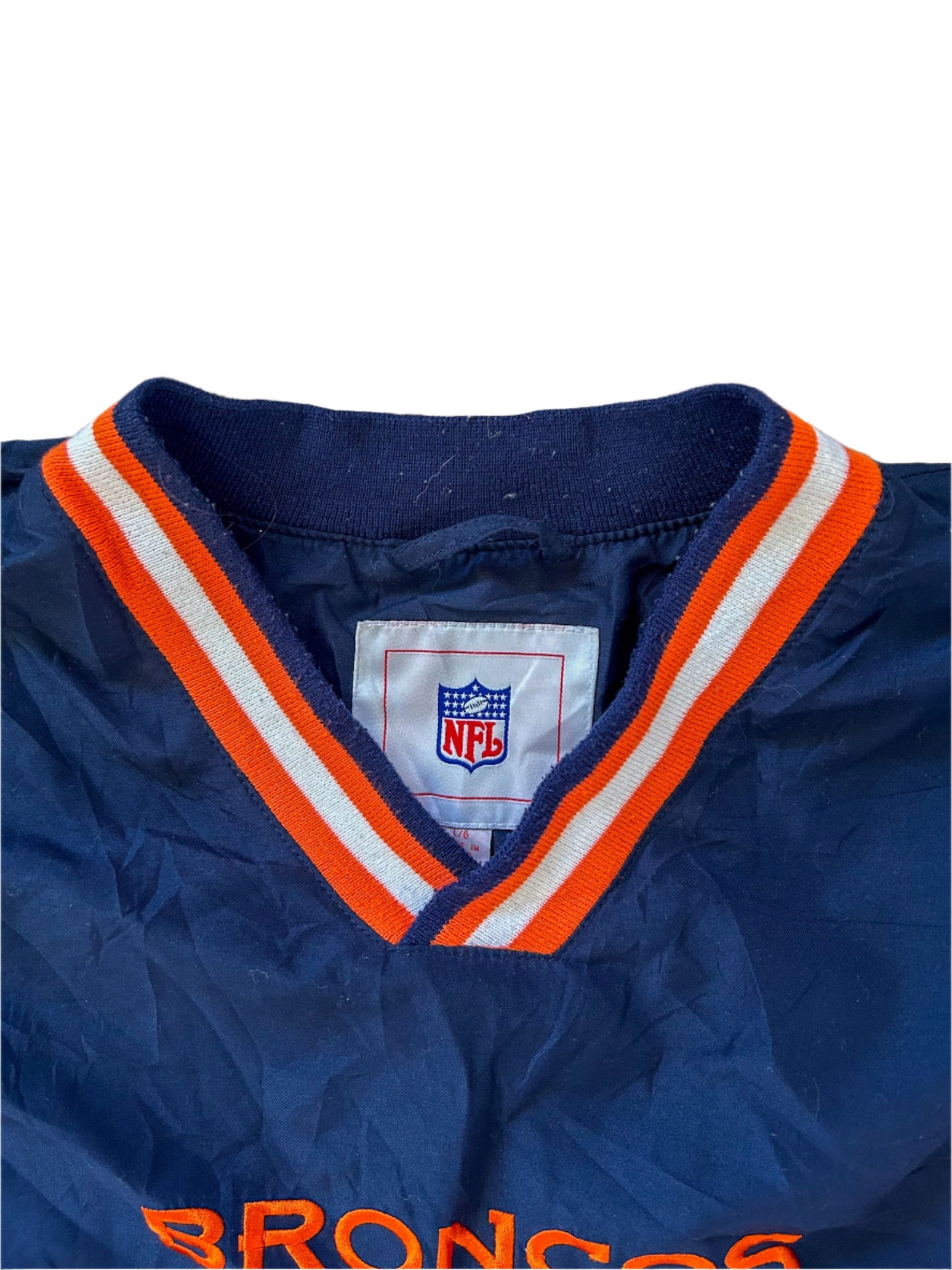 Denver Broncos NFL V-Neck Embroidered Pull Over Jacket Large