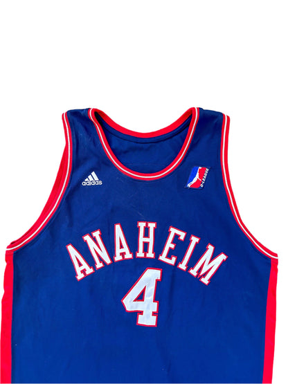 Anaheim 2006 - 2007  Number 4 Williams Adidas Blue BasketBall Jersey D-League Rare XXL