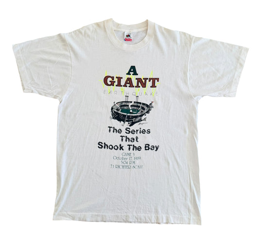 Vintage 1989 A Giant Earthquake The Series That Shook The Bay T-Shirt, Large