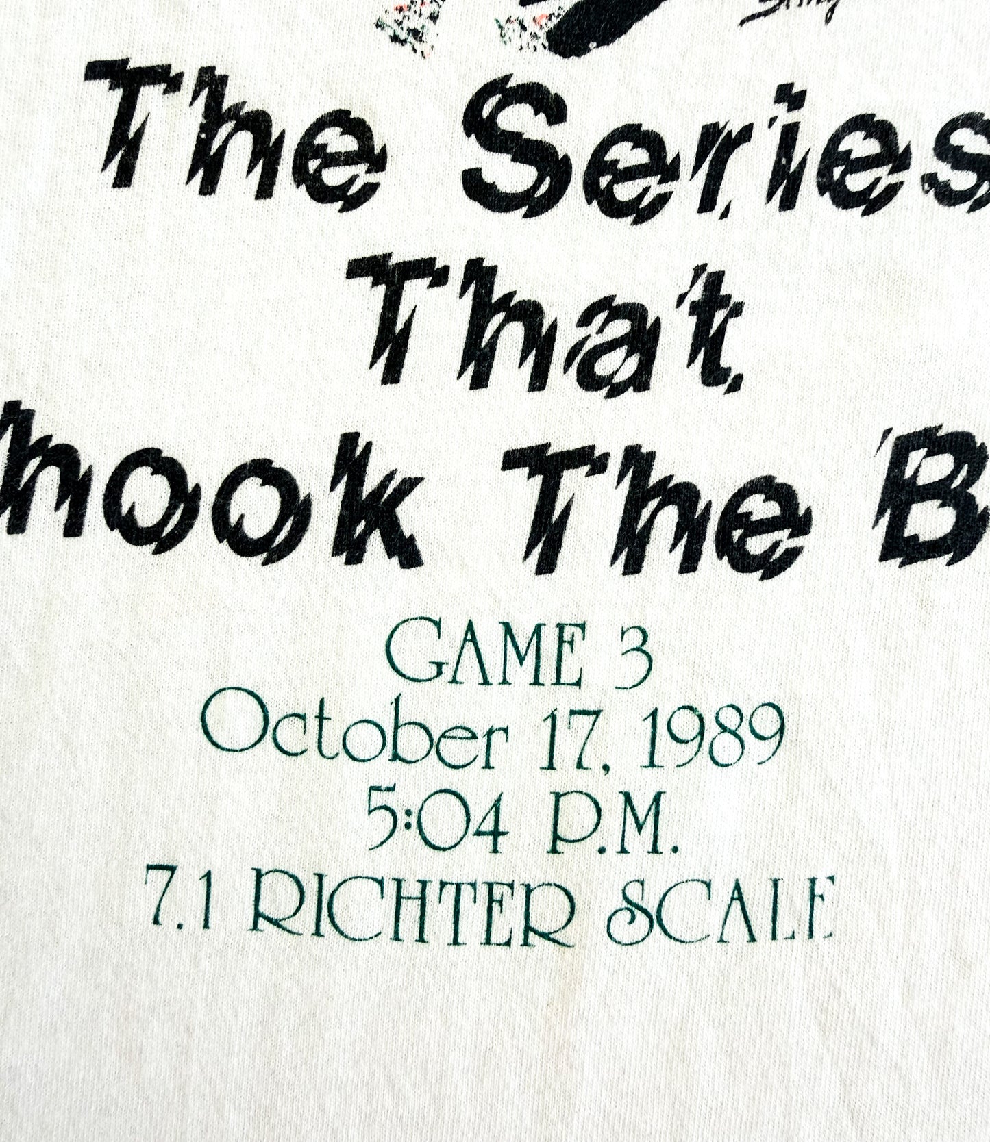 Vintage 1989 A Giant Earthquake The Series That Shook The Bay T-Shirt, Large