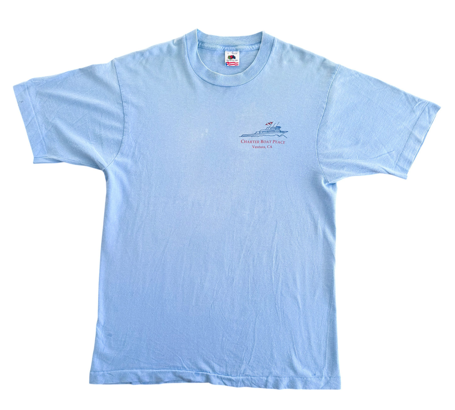 Vintage 1990 - 1993 Charter Boat Peace Ventura California Single Stitch T-Shirt, Large