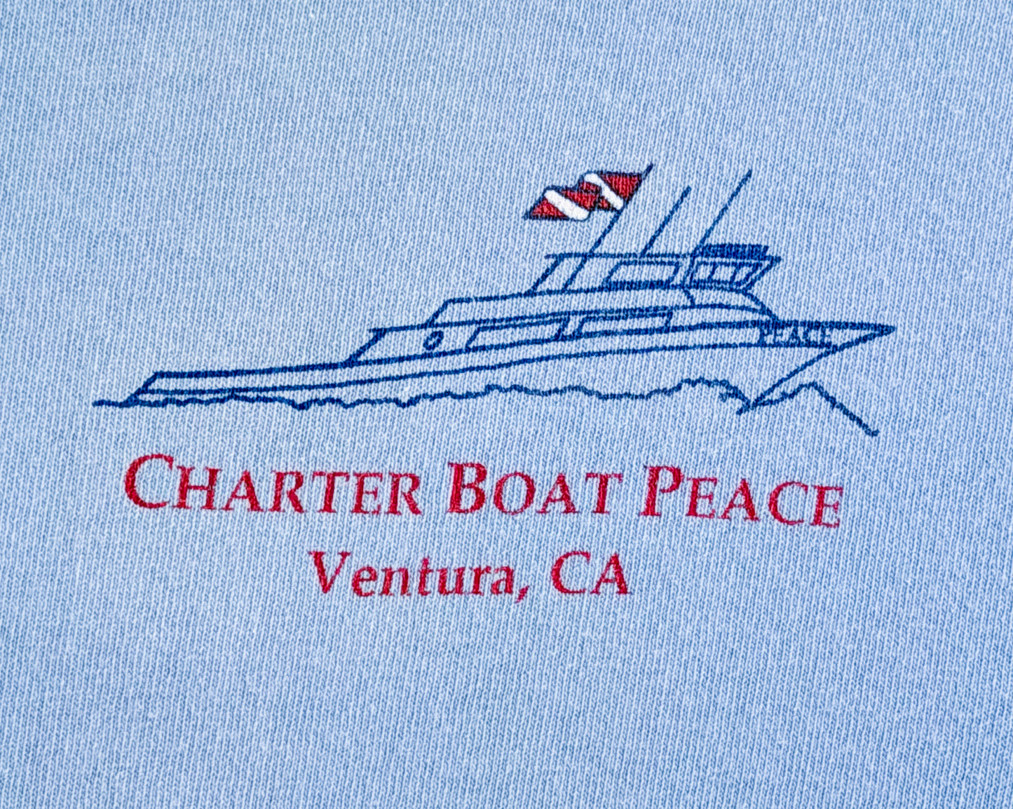Vintage 1990 - 1993 Charter Boat Peace Ventura California Single Stitch T-Shirt, Large