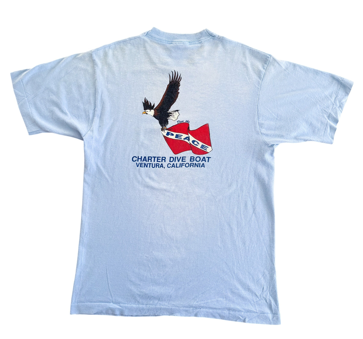 Vintage 1990 - 1993 Charter Boat Peace Ventura California Single Stitch T-Shirt, Large