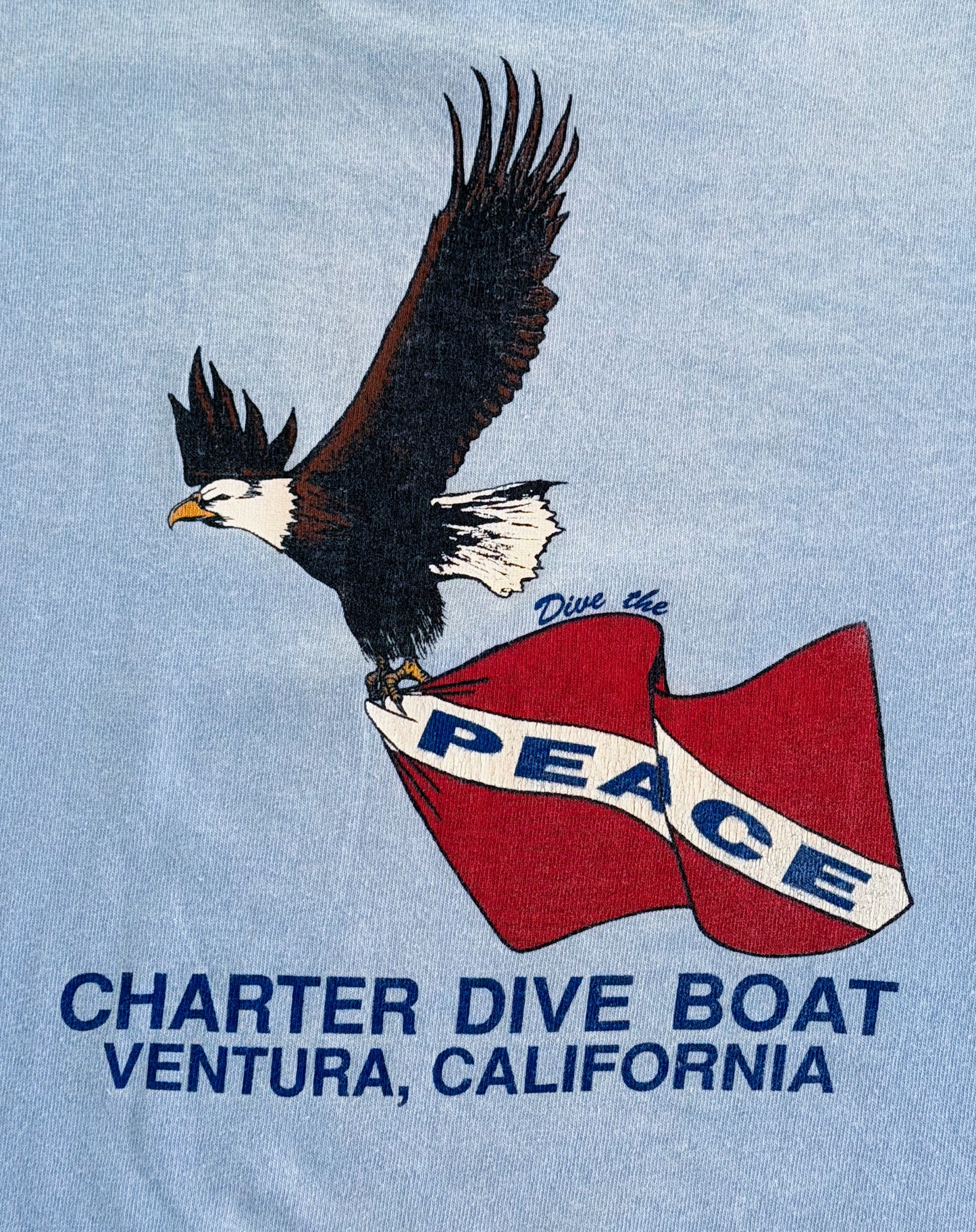 Vintage 1990 - 1993 Charter Boat Peace Ventura California Single Stitch T-Shirt, Large