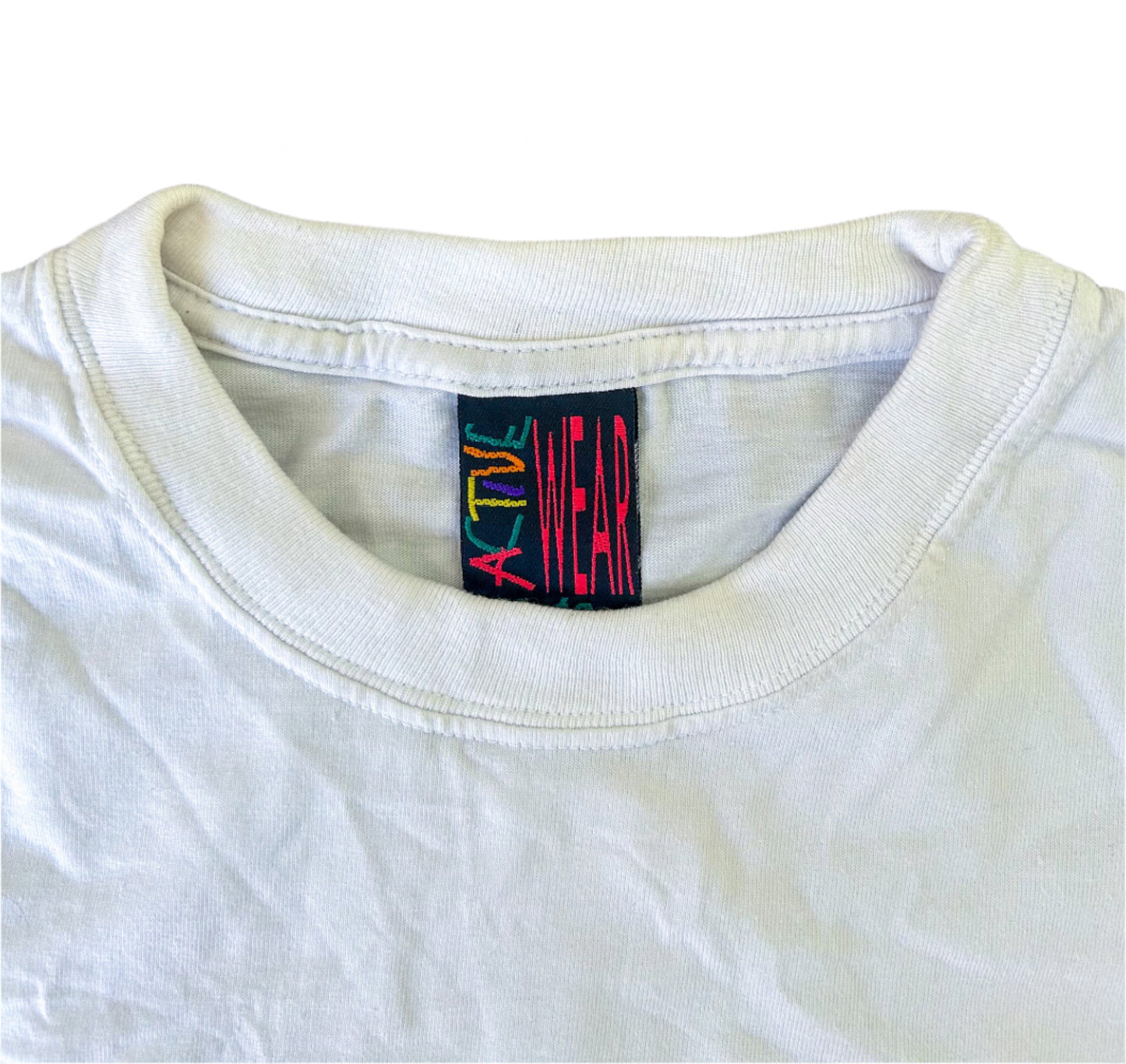 Vintage 1990s Peru Lima White Cotton Active Wear T-shirt Large