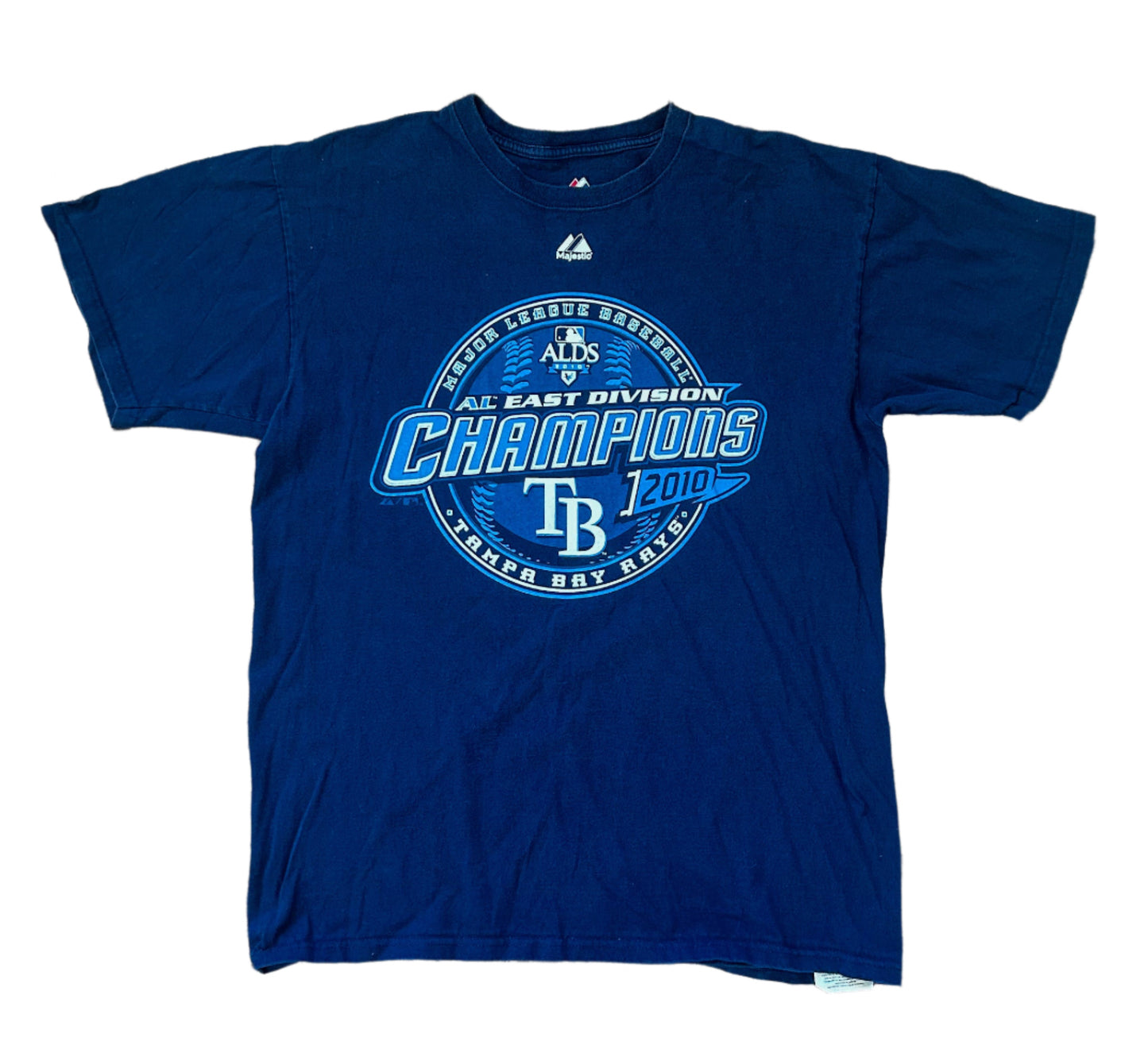 Tampa Bay Rays Eastern Division Champions 2010 Blue Cotton MLB Team T-Shirt Large