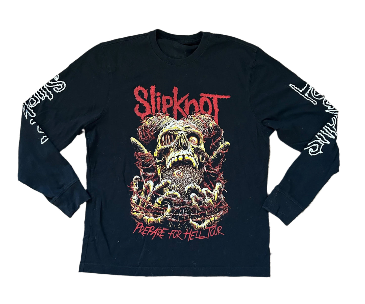 SlipKnot Long Sleeve Black Cotton Prepare For Hell Tour Nu Metal Band Artist T-shirt Medium Rare