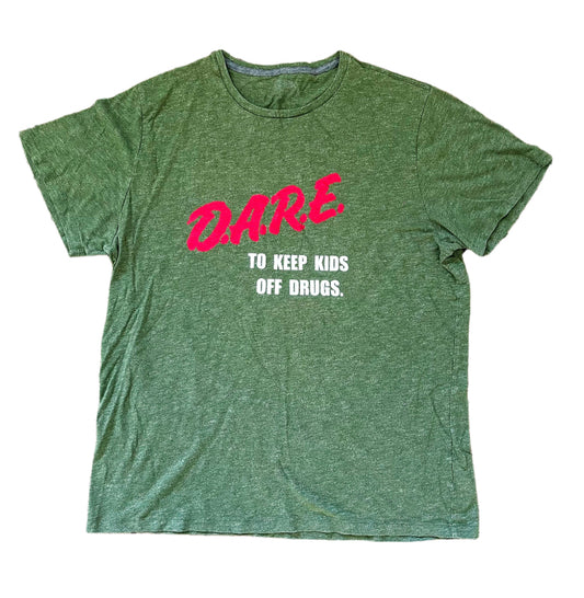 D.A.R.E To Keep Kids off Drugs Green Cotton T-shirt Large