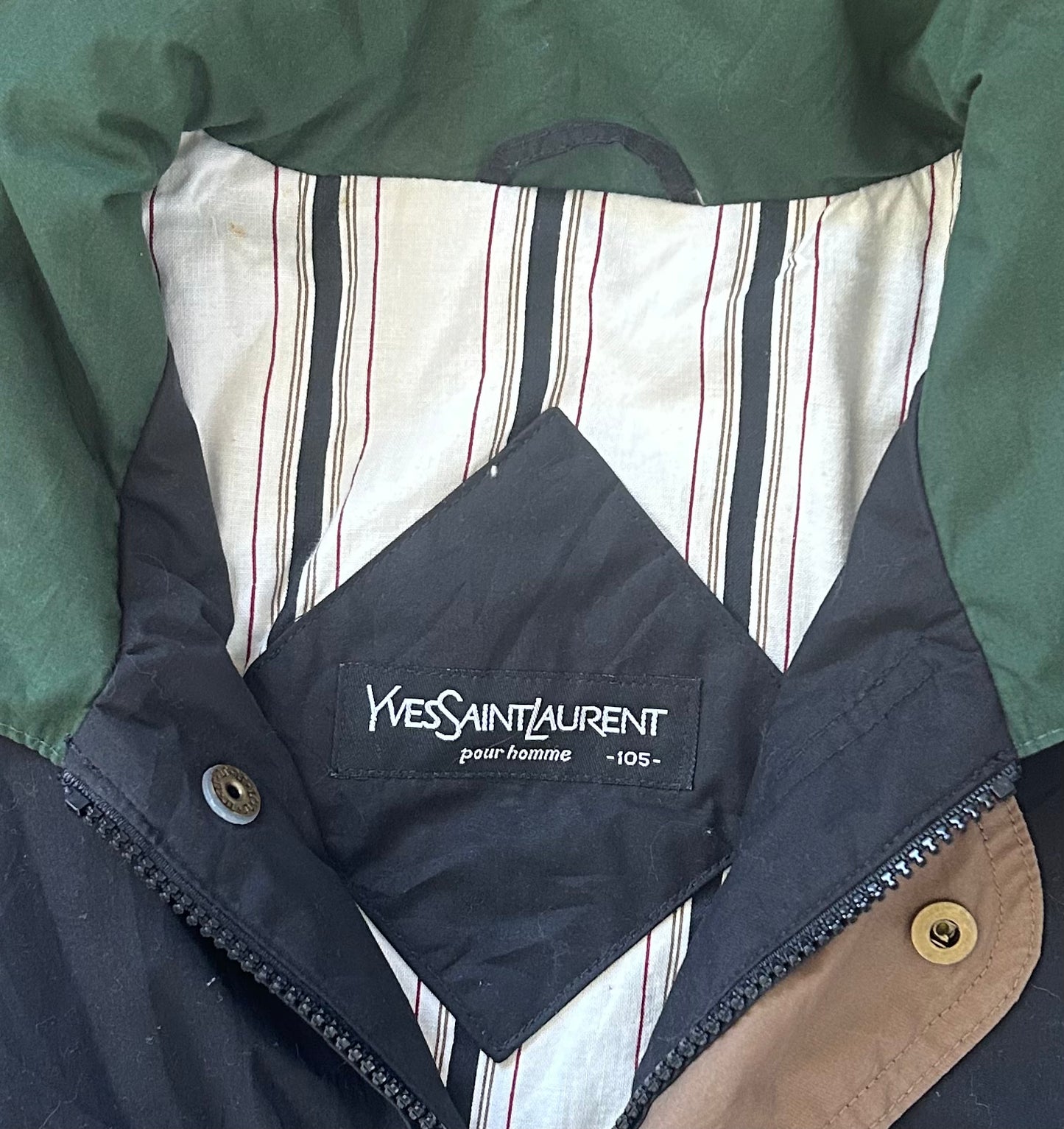 Yves Saint Laurent YSL Vintage 1990s Designer Zip Up Blue Jacket Large Rare