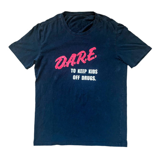 D.A.R.E To Keep Kids Off Drugs Black Cotton T-shirt Large