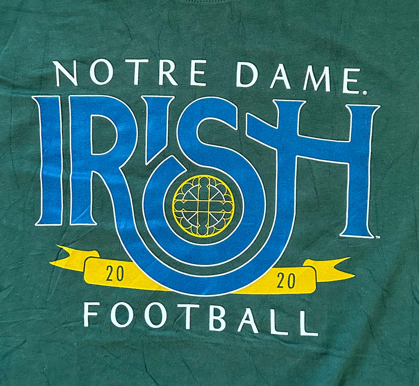 Notre Dame College Football Irish Unshakable Spirit Green Cotton T-shirt XL