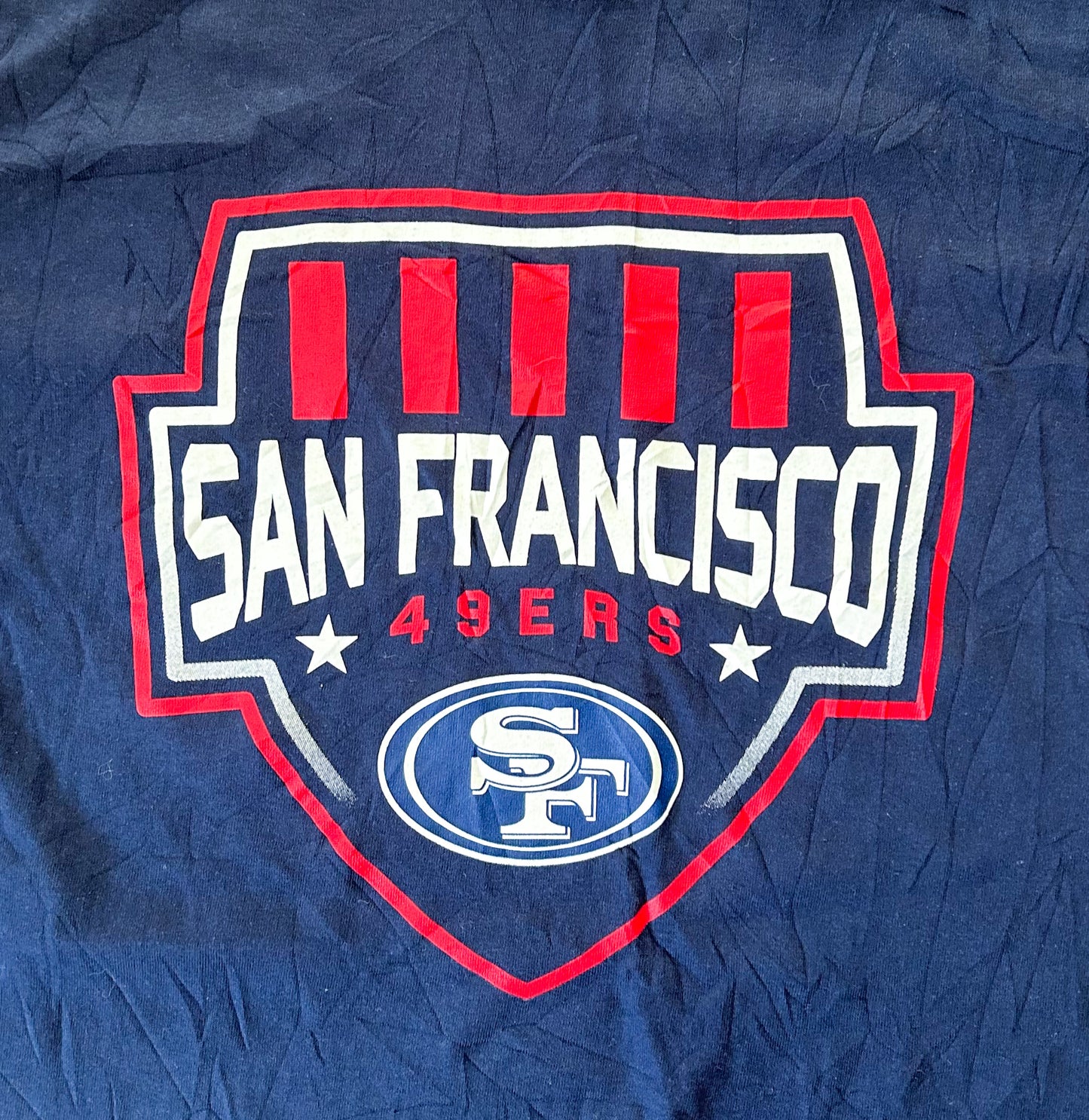 San Francisco 49ners NFL Team Apparel Blue Cotton T-shirt Large