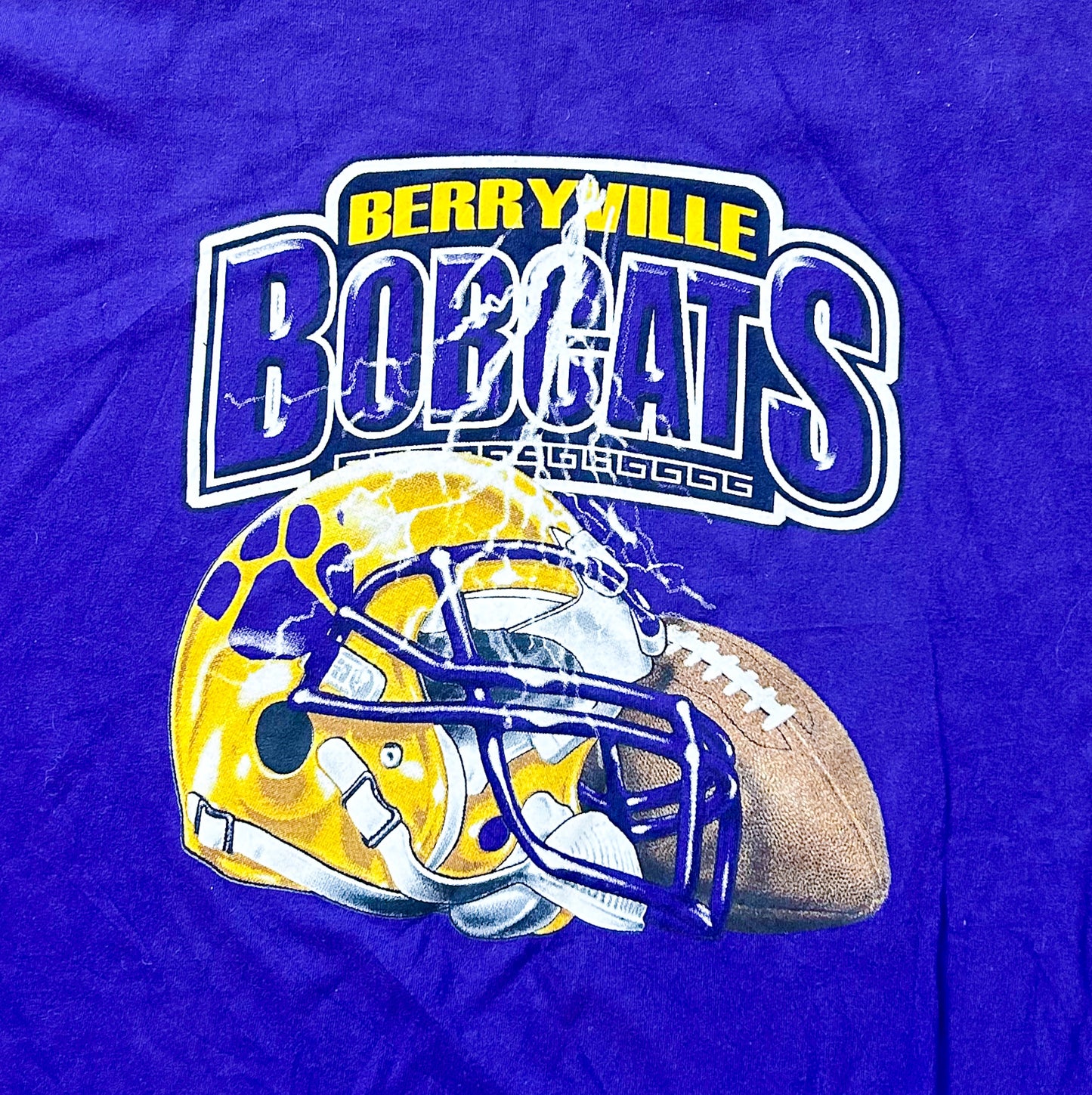 Berryville Bobcats College Football Purple Cotton T-Shirt 2XL